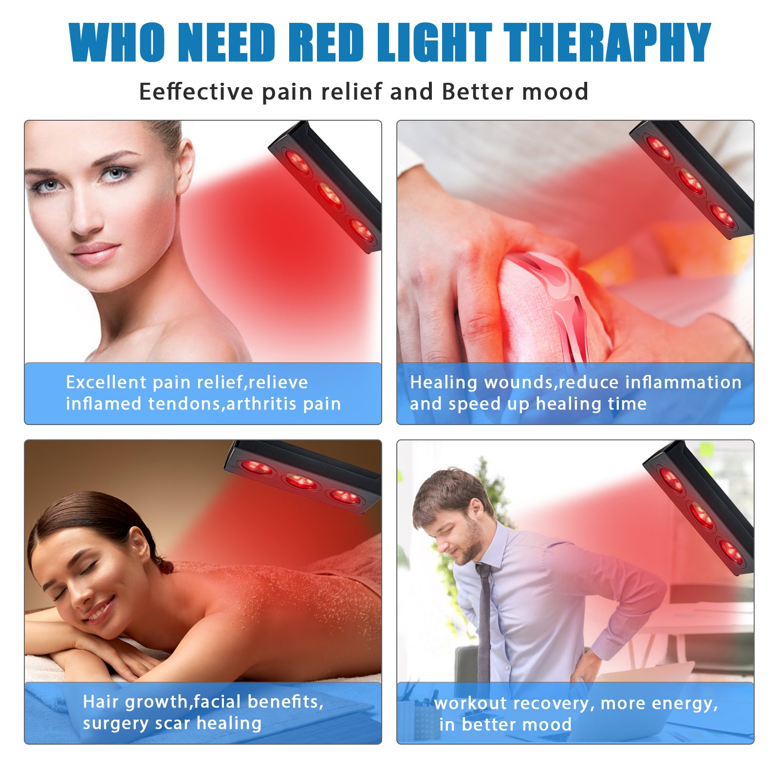 Red Light Therapy - SMATFARM A045 Infrared Light Therapy with Red Light 660nm and Near Infrared Light 850nm Dimming and Timer, 45watts Touch Control Dual-Core LED for Pain Relief